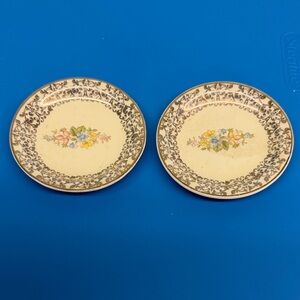 Set of Two Vintage Floral Plates
